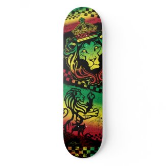 Rasta Lion Checker skateboard