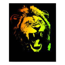 Rasta Lion Poster posters