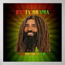 Rasta Obama for President 2012 Poster Yah Man!