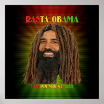 Rasta Obama for President 2012 Poster Yah Man!