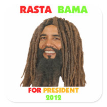 Rasta Obama, Rasta Bama for President 2012 Square Stickers