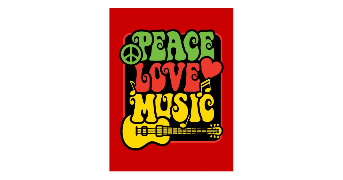 Rasta Peace Love Music Postcard Zazzle