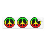 Rasta Peace-Sign Bumper Stickers