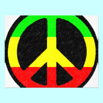 Rasta Peace-Sign invitations