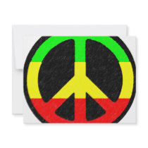 Rasta Peace-Sign invitations by Rave_On Rasta Peace-Sign invitations