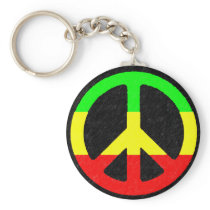 Rasta Peace-Sign Keychains