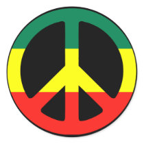 Rasta Peace Sign Round Sticker