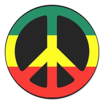 Rasta Peace Sign Round Sticker by bumper2bumper