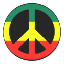 Rasta Peace Sign stickers