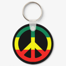 Rasta Peace Symbol keychains
