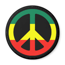 Rasta Peace Symbol Refrigerator Magnets