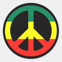 Rasta Peace Symbol Stickers