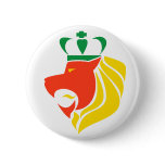 Rasta Reggae Crowned Lion Button