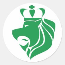 Rasta Reggae Crowned Lion Green Stickers