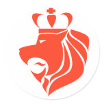 Rasta Reggae Crowned Lion Red Sticker