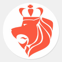 Rasta Reggae Crowned Lion Red Sticker