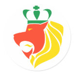 Rasta Reggae Crowned Lion Stickers
