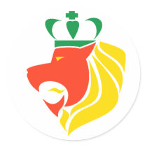 Rasta Reggae Crowned Lion Stickers
