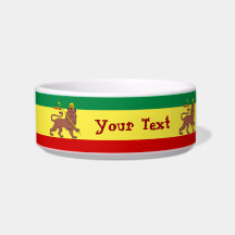 Rasta Reggae Lion of Judah Pet Food Bowls