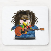 Rasta Rocker Reggae Tux Mousepads
