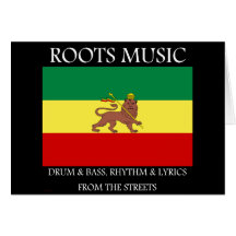 Rasta - Roots Music Ethiopia Flag Lion of Judah Greeting Cards