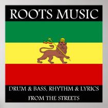 Rasta - Roots Music Ethiopia Flag Print on Canvas 