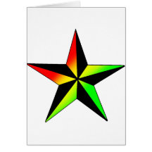 Rasta Star Greeting Cards