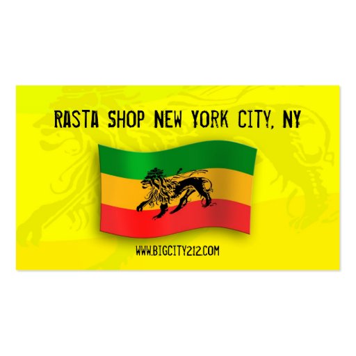 Rastafarian Editable Business Card (back side)
