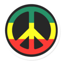 Rastafarian style peace symbol stickers