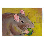 Rat art - fun original painting - cute pet rodent card