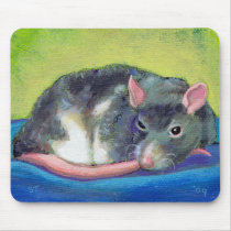 Rat art guardian beautiful smart pet colorful fun mousepads