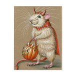Rat Devil Halloween Postcard