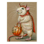 Rat Devil Halloween Postcard