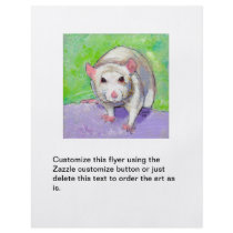 Rat flyers fun unique cute white rat art painting
