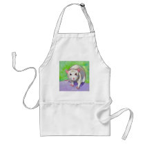 Rat lover apron fun cute white pet portrait art