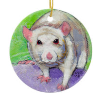Rat lover decoration cute white pet painting art ornaments