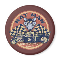 Rat Man Rusted Customs Magnet