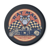 Rat Man Rusted Customs Fridge Magnet