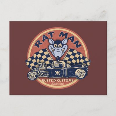 Rat Man Rusted Customs Postcard by kbilltv