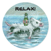 Rat on Tube, RELAX! stickers by KMCoriginals Rat on Tube, RELAX! stickers