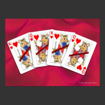 Rat Playing Cards on Satin Poster posters