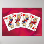 Rat Playing Cards on Satin Poster