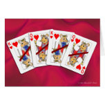 Rat Playing Cards on Satin Valentine Card