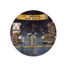Rat Race Round Wall Clock