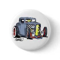 Rat Rod Coupe Pinback Buttons