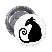 Rat Silhouette button