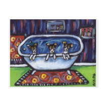 Rat terrier bath postcards