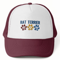 RAT TERRIER Dad Paw Print 1 hats