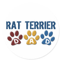 RAT TERRIER Dad Paw Print 1 stickers