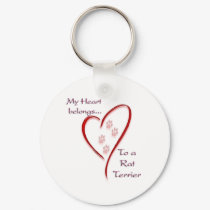 Rat Terrier Heart Belongs keychains